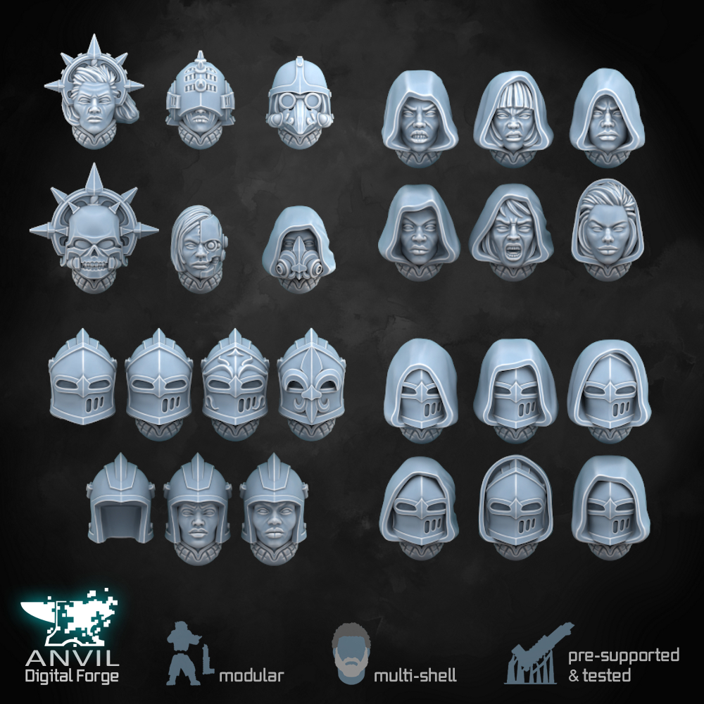 Daughters of the Burning Rose Elite and Hooded Heads - Anvil Digital Forge